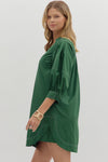 Contrast stitch 3/4 sleeve dress