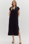Scuba Side Slit Maxi Dress
