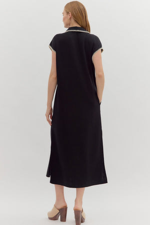 Scuba Side Slit Maxi Dress