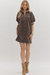 Leopard Print Quarter Zip Dress
