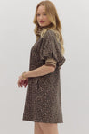 Leopard Print Quarter Zip Dress