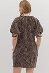Leopard Print Quarter Zip Dress