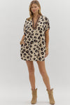 Oversized Leopard Dolman Mini Dress