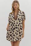 Oversized Leopard Dolman Mini Dress