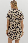 Oversized Leopard Dolman Mini Dress