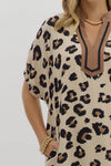 Oversized Leopard Dolman Mini Dress