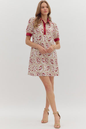 Entro Embroidered Mini Dress