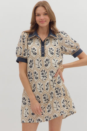 Entro Embroidered Mini Dress