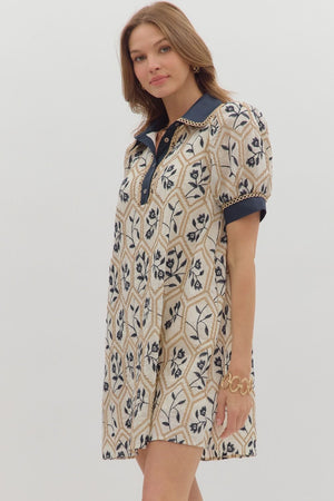 Entro Embroidered Mini Dress
