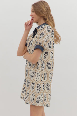 Entro Embroidered Mini Dress
