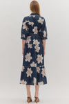 Navy Floral Midi