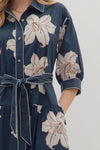 Navy Floral Midi