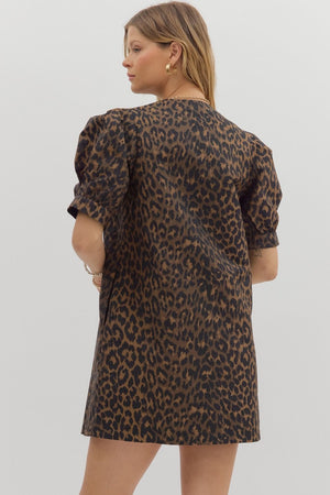 Leopard Button Up Classic Dress