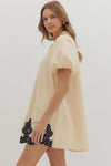 Cream Dress w/ Black Trim Detail