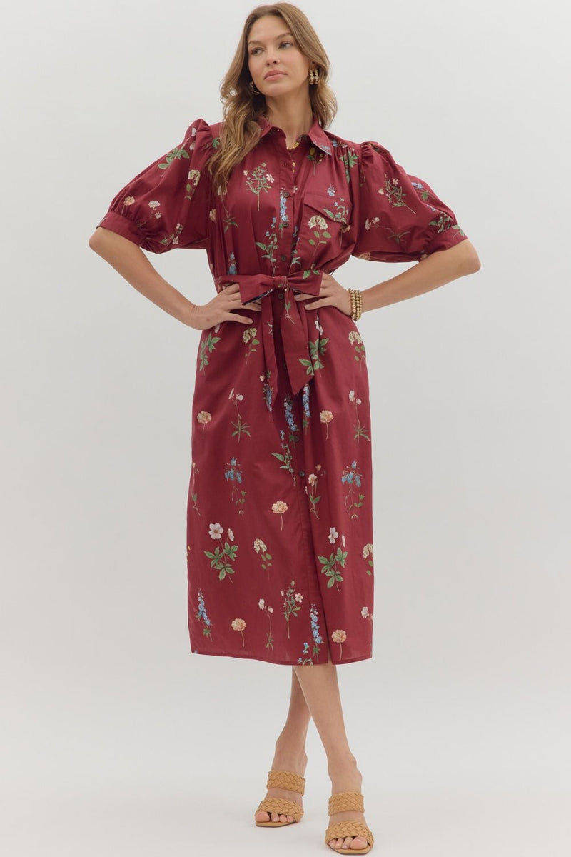 Fall Vintage Floral Garden Midi