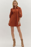 Eyelet 3/4 Sleeve Mini Dress