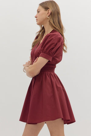 Sarah Smocked Waist Puff Sleeve MIni Dress