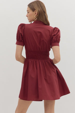 Sarah Smocked Waist Puff Sleeve MIni Dress