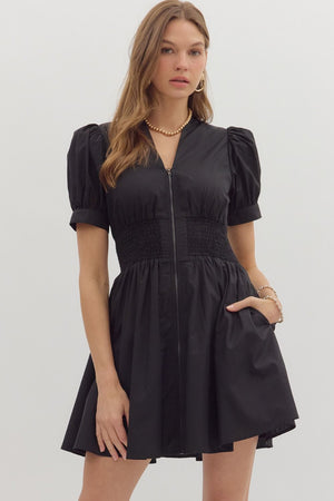 Sarah Smocked Waist Puff Sleeve MIni Dress