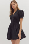 Sarah Smocked Waist Puff Sleeve MIni Dress