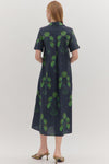 Button Front Floral Midi