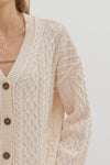Cable Knit Button Cardigan