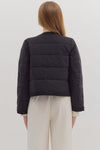 Black quilted jacket w/ Gold button detail