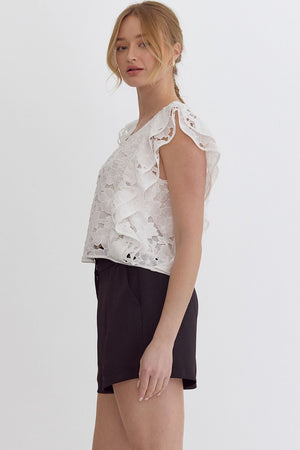 Lace Floral square neck