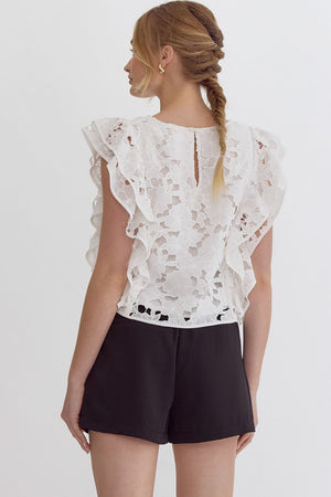 Lace Floral square neck