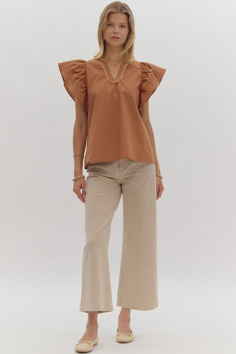 Caramel Stitch detail top