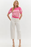 Penny Short Sleeve Stripe Sweater