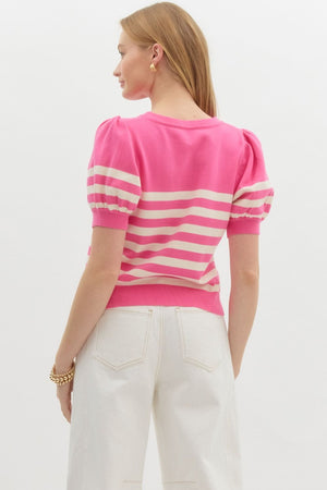 Penny Short Sleeve Stripe Sweater