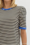 Stripe top w/ colorblock band detail