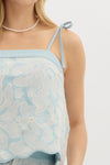 Blue skies floral embroidered shorts SET