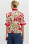 Floral Print Ruffle Detail Blouse