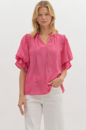 Alex accent shoulder blouse