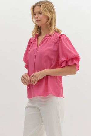 Alex accent shoulder blouse