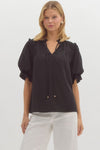 Alex accent shoulder blouse