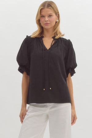 Alex accent shoulder blouse