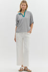 Stripe open vneck Gabby