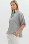 Stripe open vneck Gabby