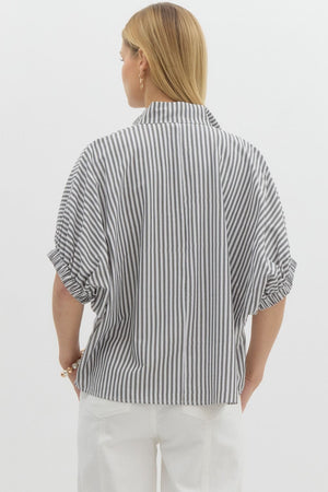 Stripe open vneck Gabby