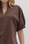 Solid Poplin Blouse