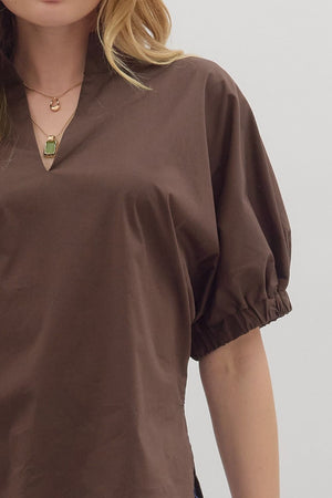 Solid Poplin Blouse