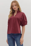Solid Poplin Blouse