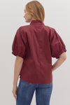 Solid Poplin Blouse
