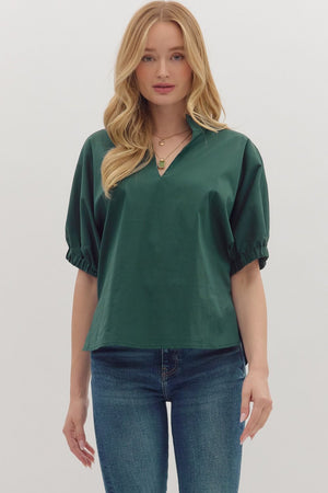 Solid Poplin Blouse