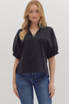 Solid Poplin Blouse