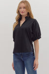 Solid Poplin Blouse