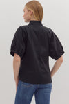 Solid Poplin Blouse